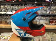 prilba fly racing kinetic cervena modra bila velikost s moto adamek